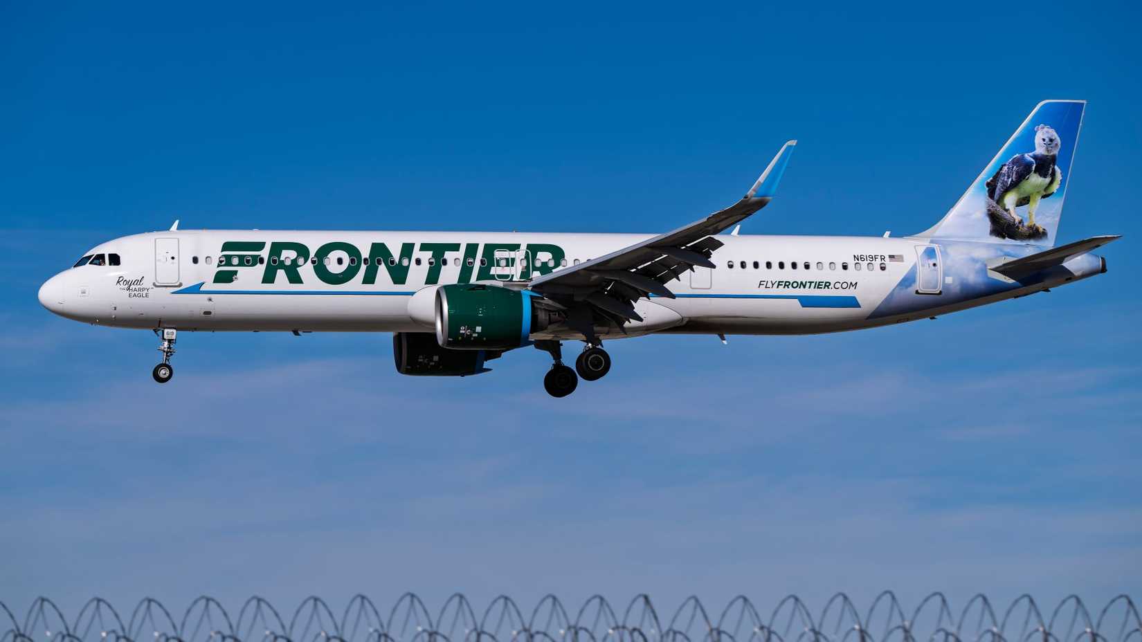 Airbus A321Neo N619FR, Royal The Harpy Eagle, Arrival into Harry Reid Interational Airport