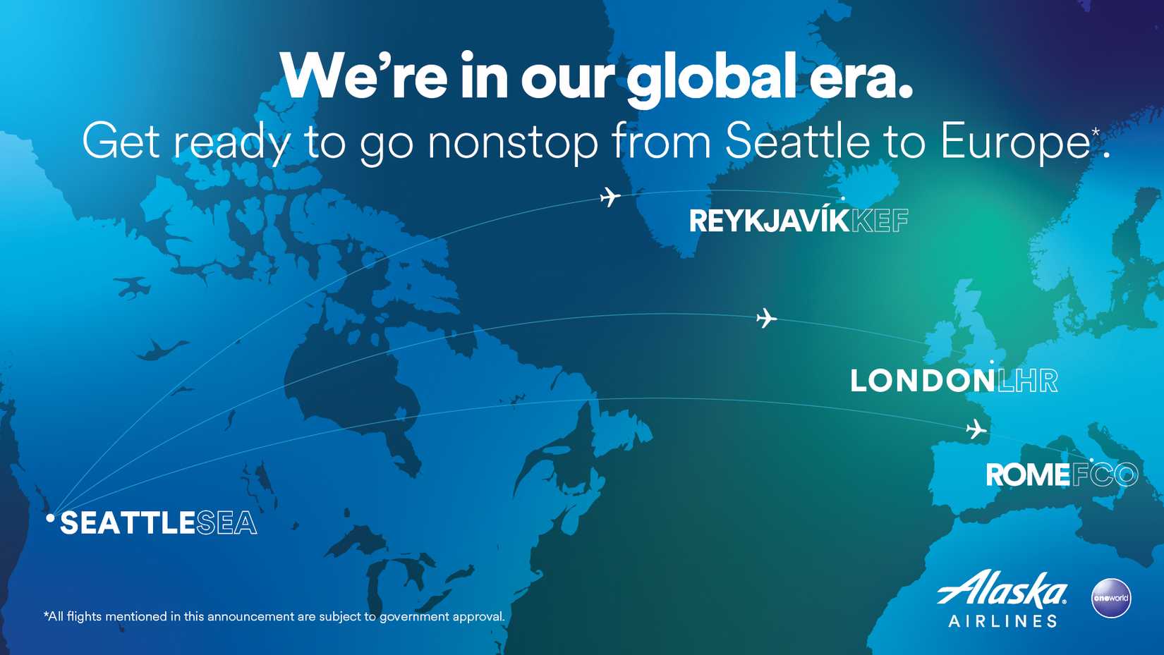 Alaska Airlines SEA international routes map