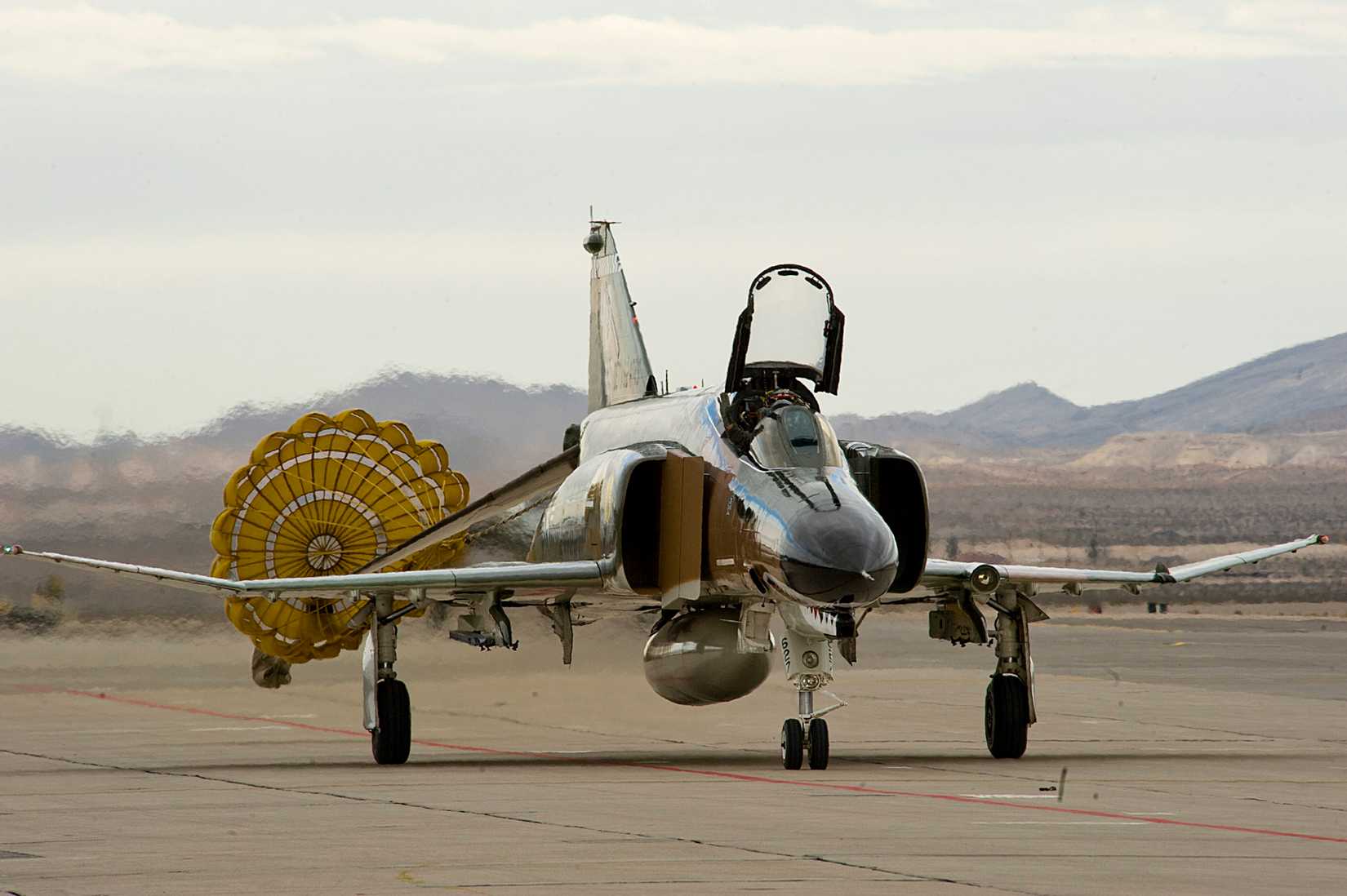 An F-4 Phantom taxies in on the flight line during the 2011 Aviation Nation Open House at Nellis Air Force Base