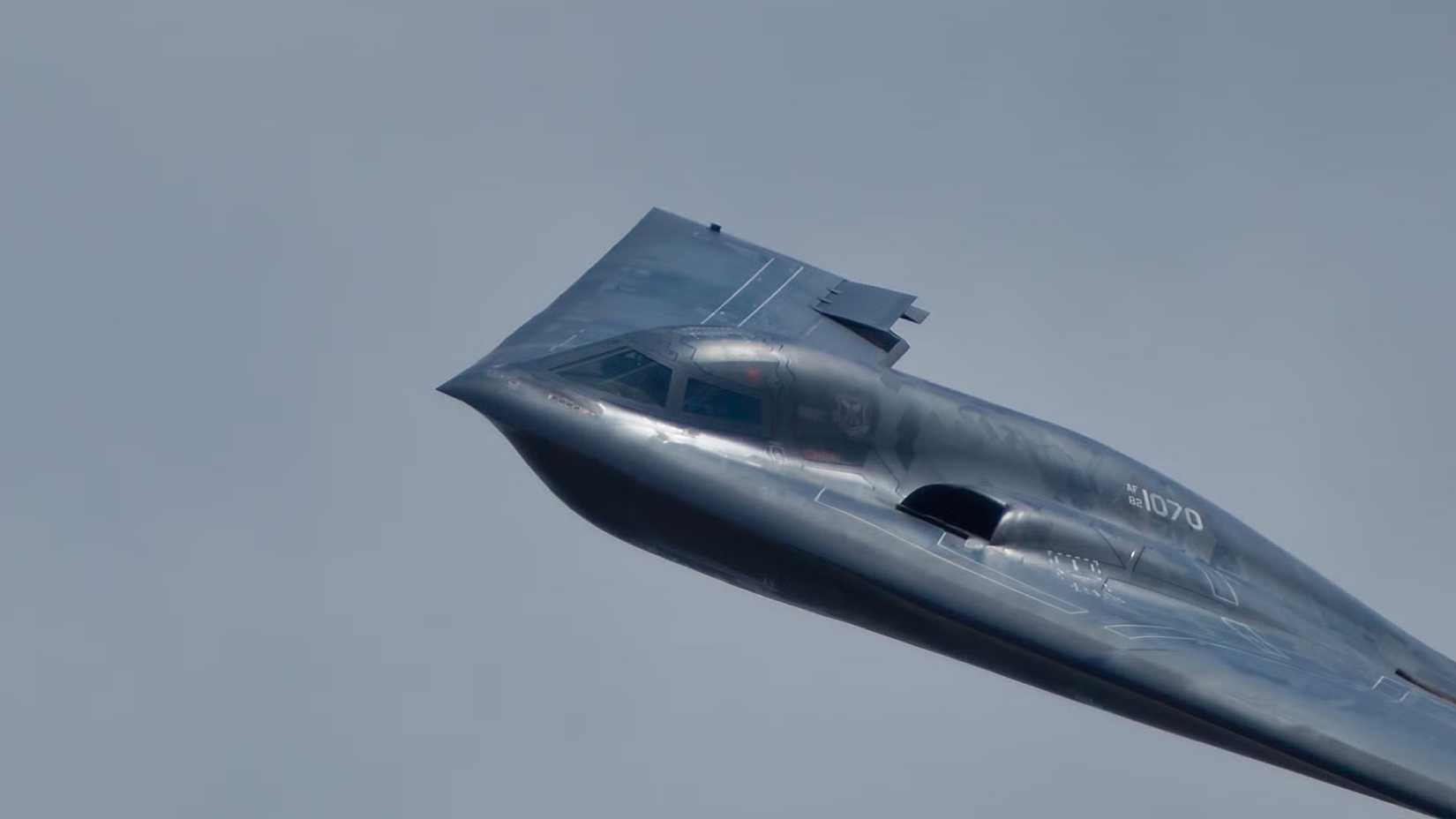 A B-2 Spirit Bomber Cruising In The Sky
