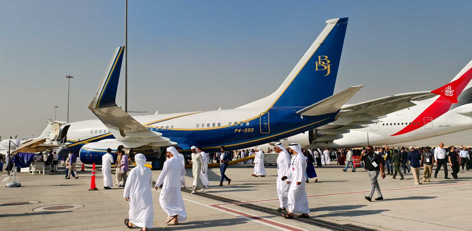 Boeing Business Jet (BBJ) at Dubai Airshow 2025.-1