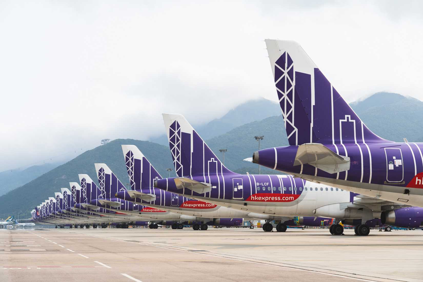 Budget carrier HK Express jets lined up
