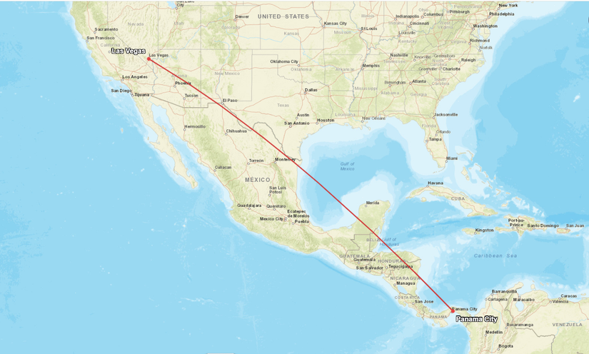Copa Airlines Las Vegas Panama Map