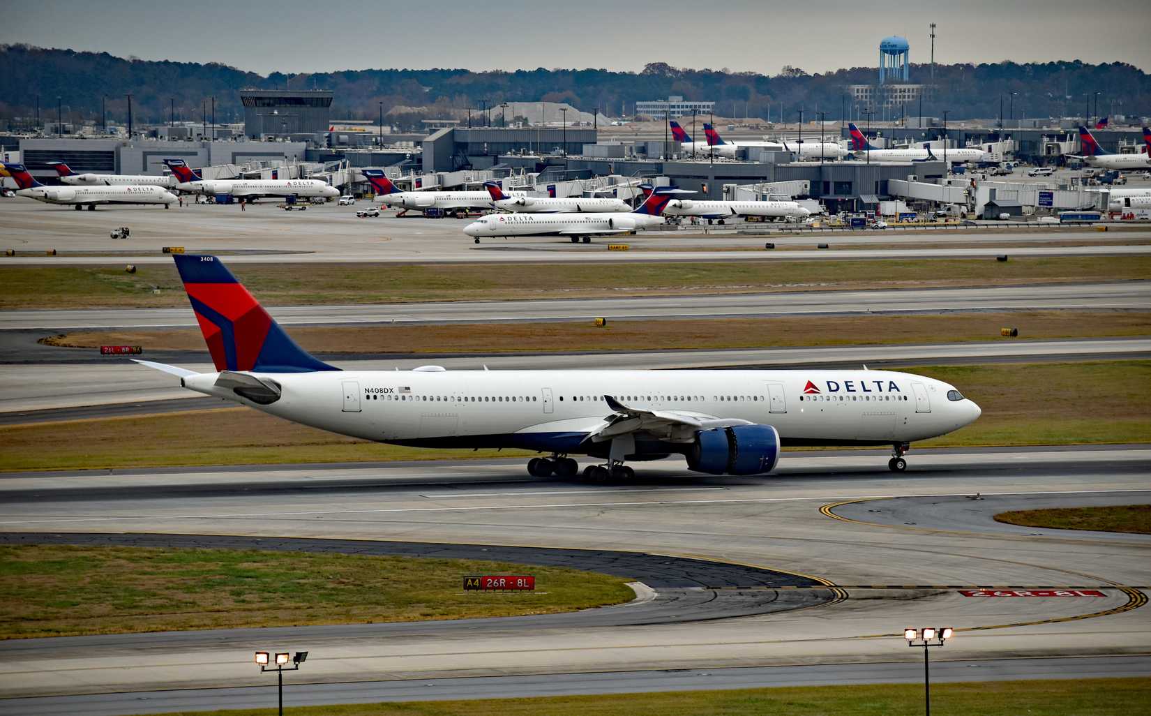 Delta Air Lines Airbus A330 - 900neo N408DX arrives at Atlanta Hartsfield - Jackson International Airport