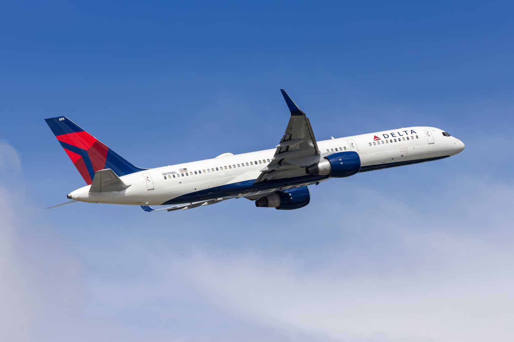 Delta Air Lines Boeing 757-200 airplane at Fort Lauderdale airport in the United States.