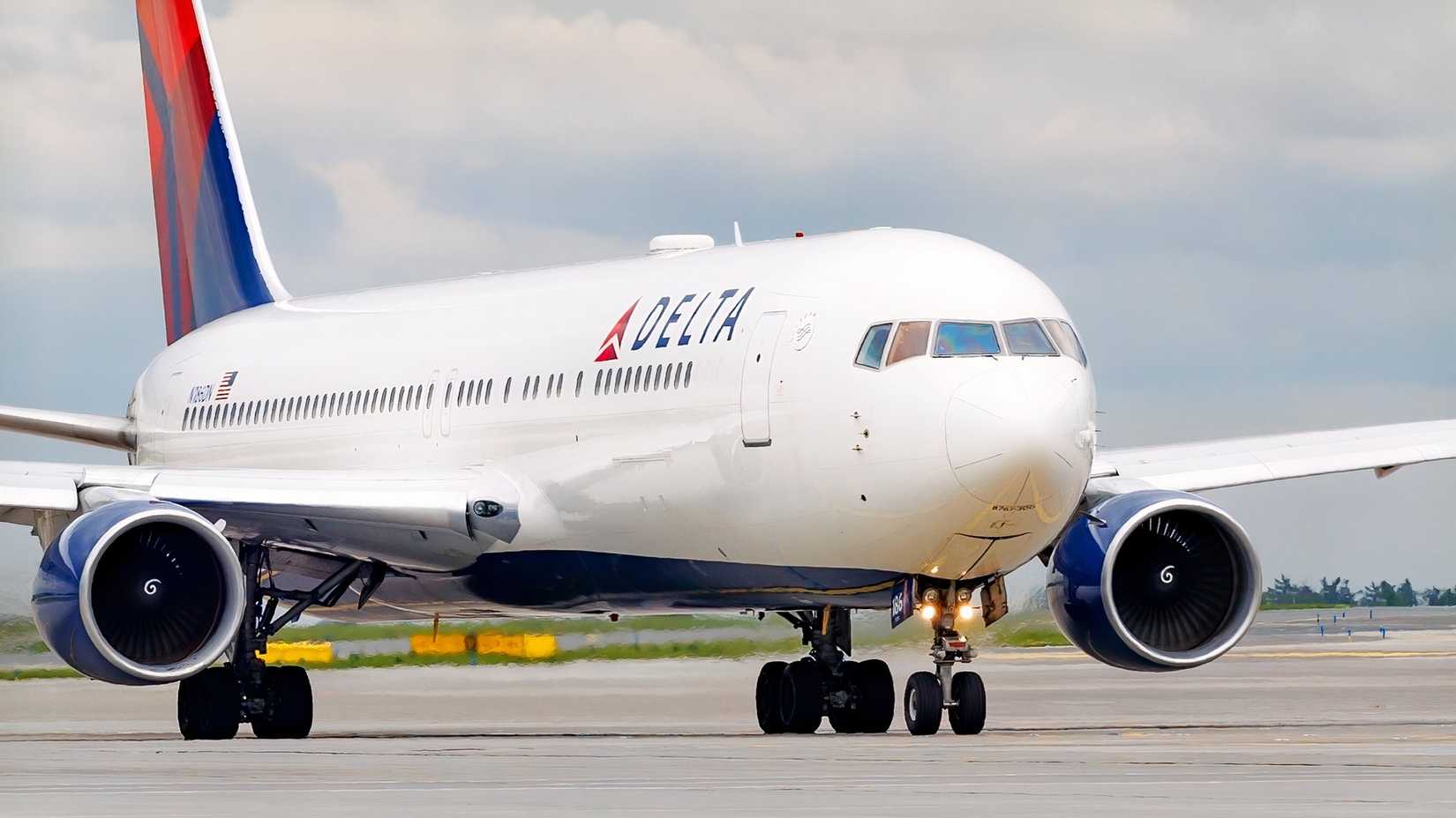 Delta Boeing 767-300ER taxiing ahead of next flight