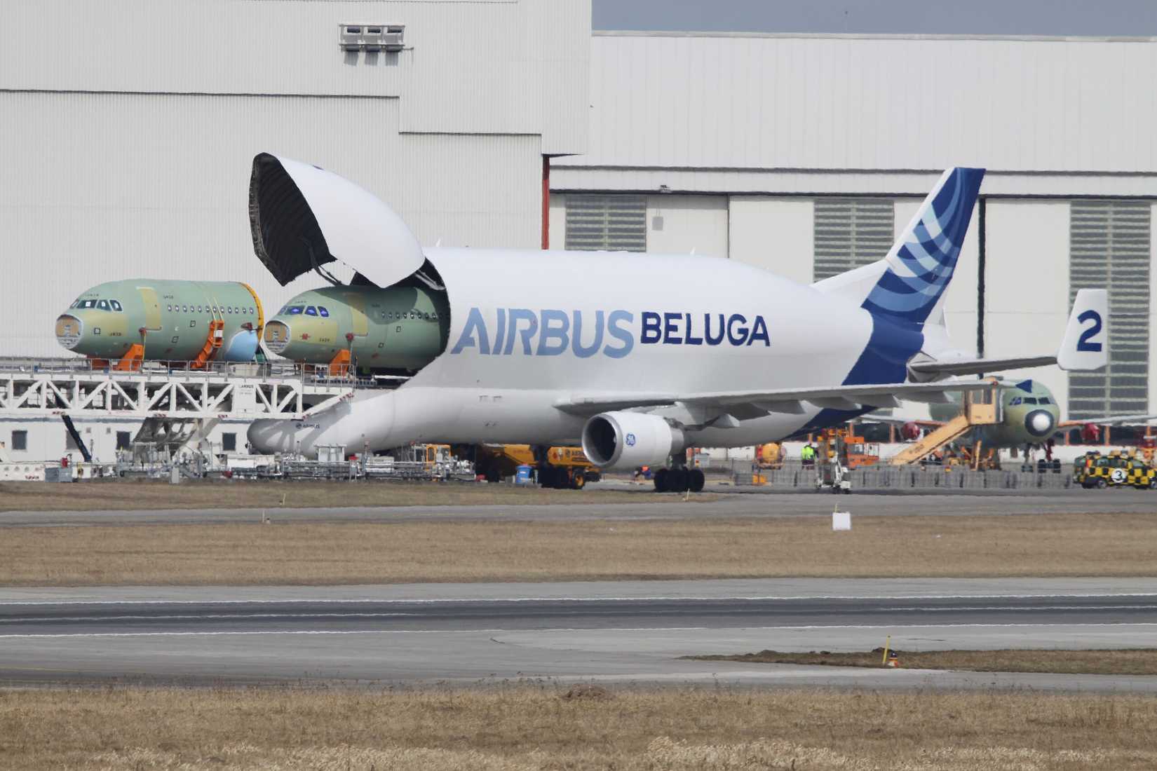 Airbus Noses Being Loaded Into Beluga
