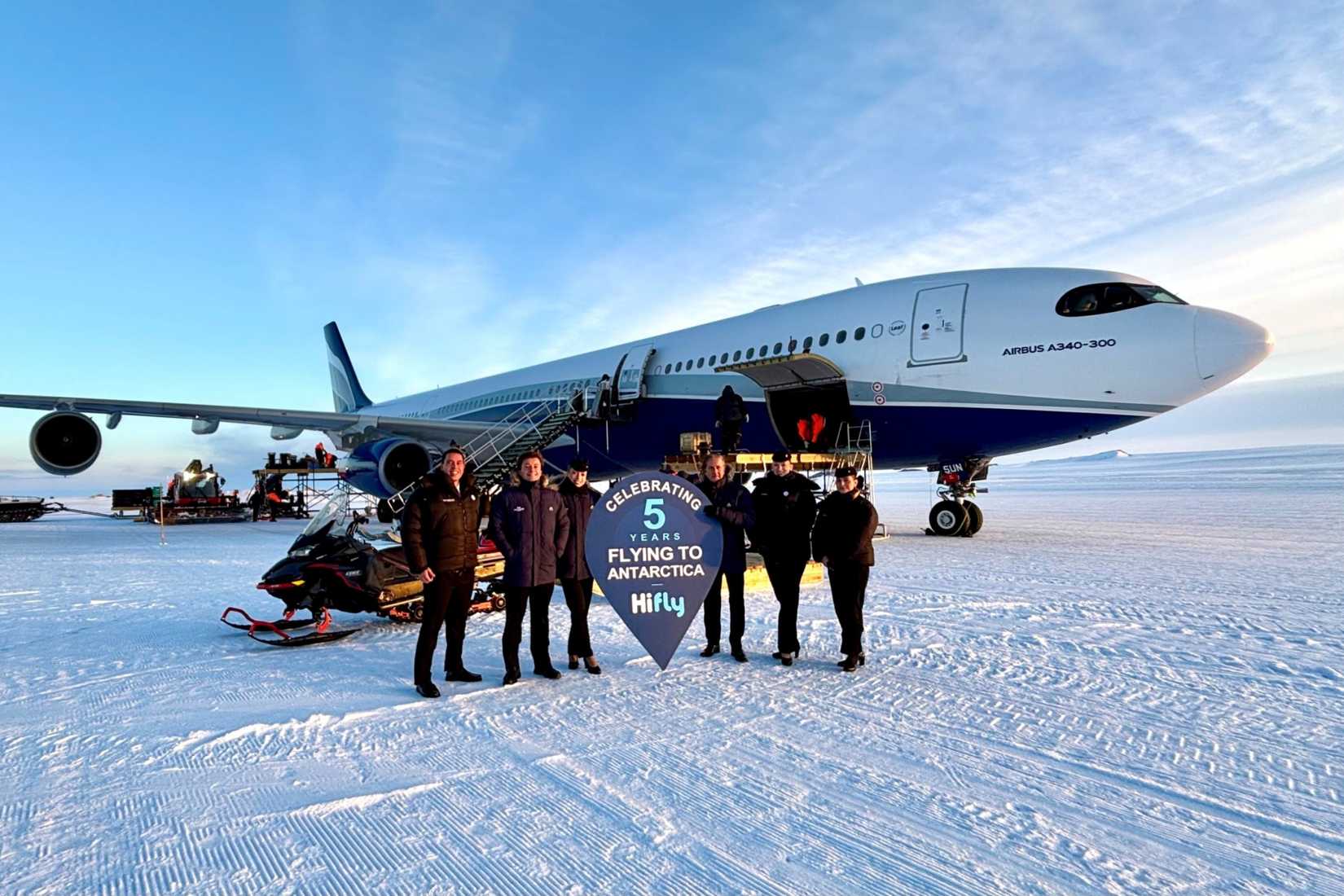 Hi Fly celebrates 5 years of flying to Wolf's Fang Runway in Antarctica