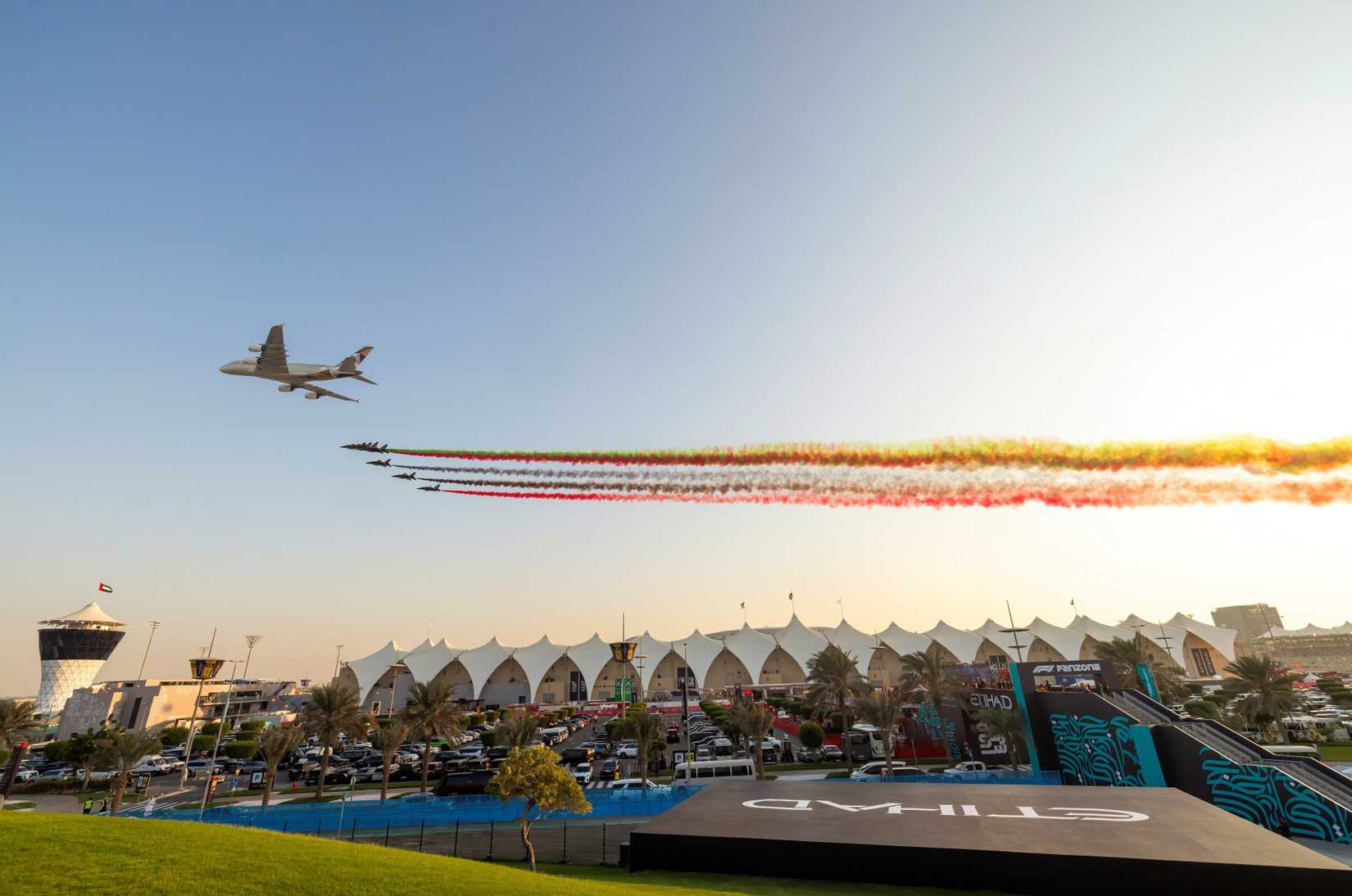 Etihad Airways fly past at Formula 1 2025