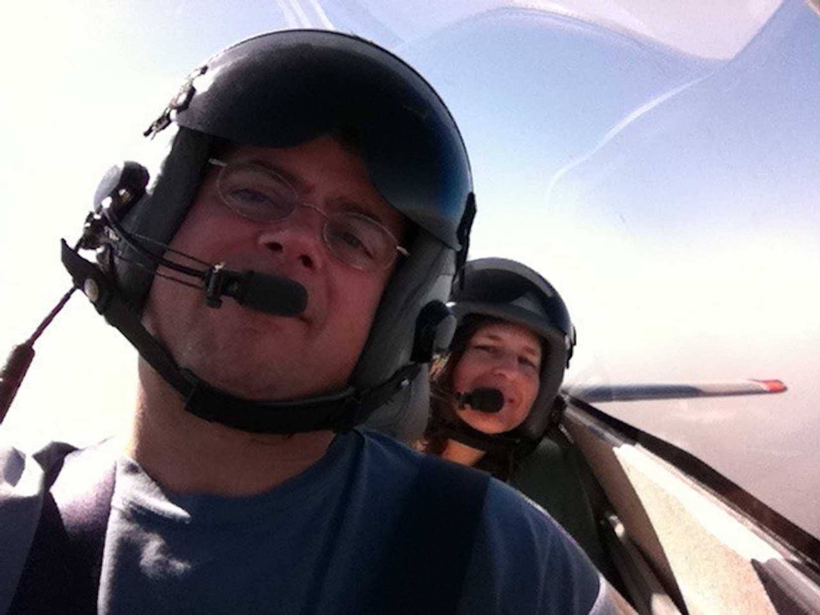 Kelly & L. D. Jeffries In The Cockpit