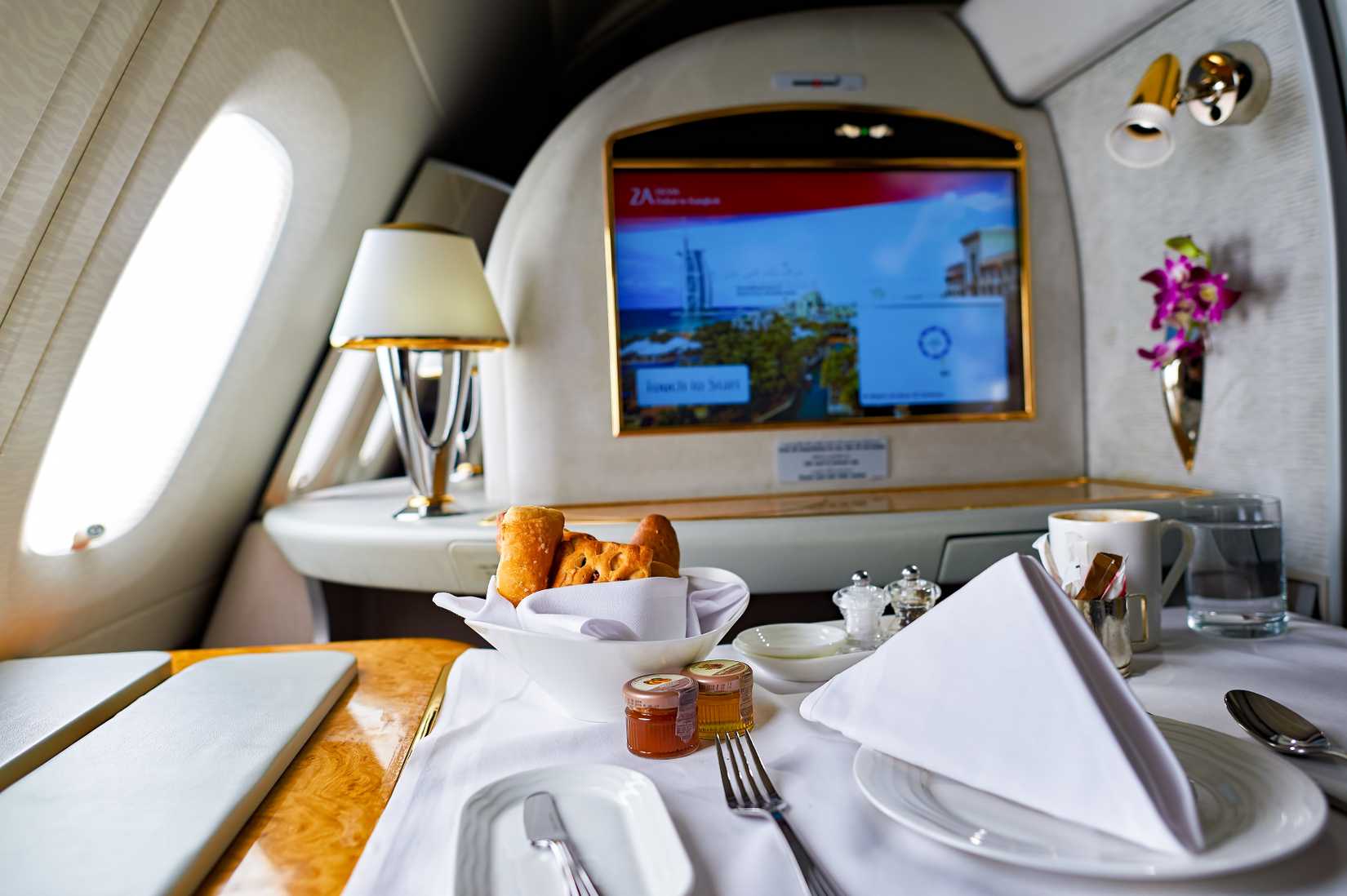 interior of Emirates Airbus A380.