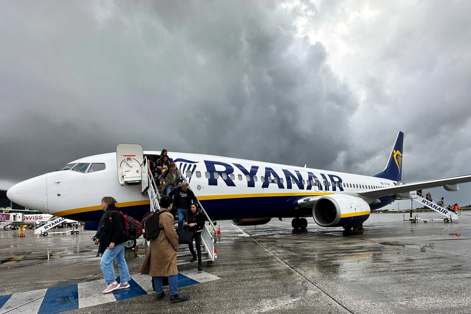 Low cost Airlines RYANAIR Boeing 737 on October 29,2023 in Palanga,Lithuania.