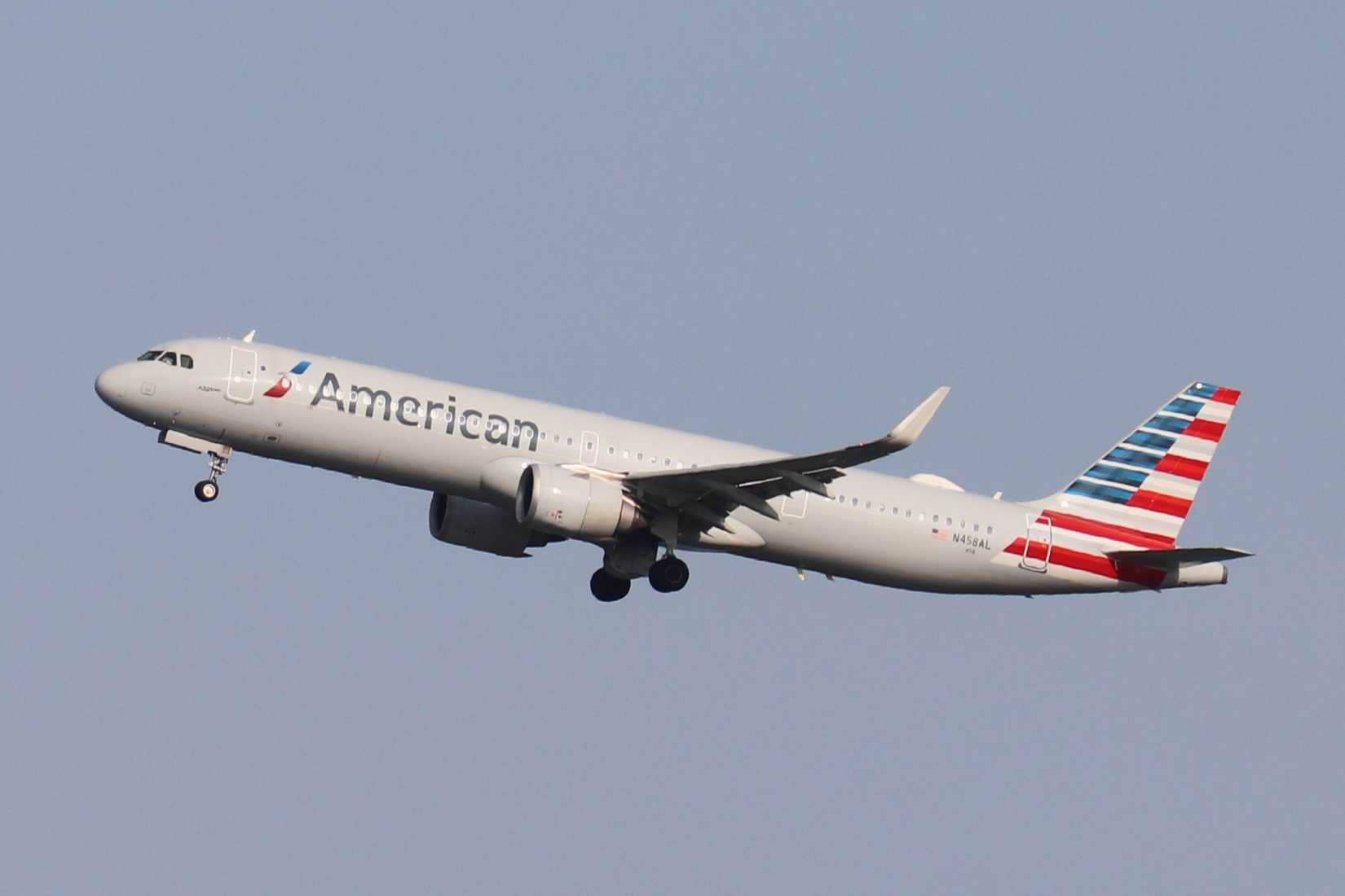 American Airlines A321-200neo departing BOS