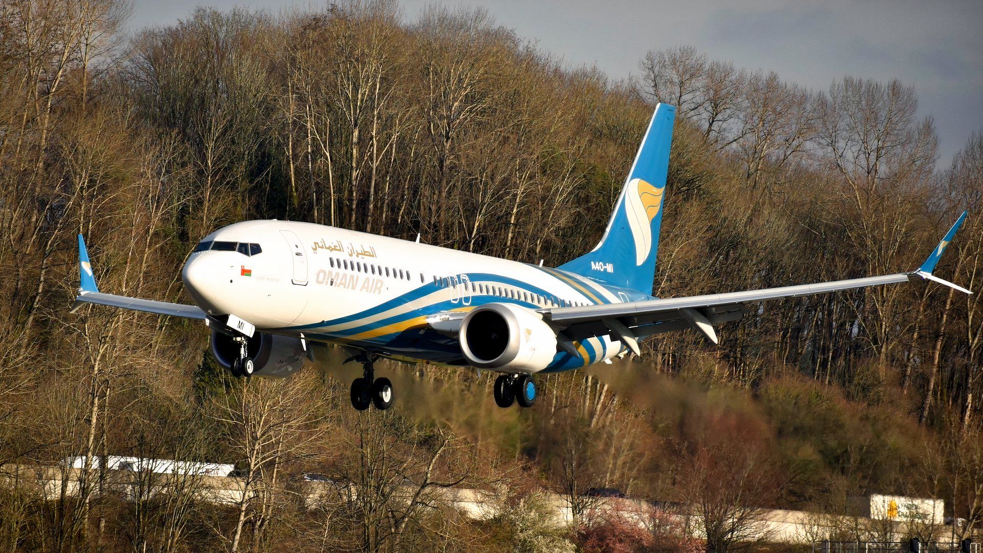 Oman Air Boeing 737 MAX 8 final approach