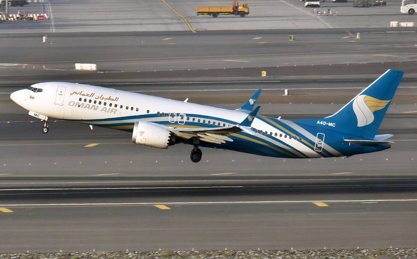 Oman Air Boeing 737 MAX 8 taking off