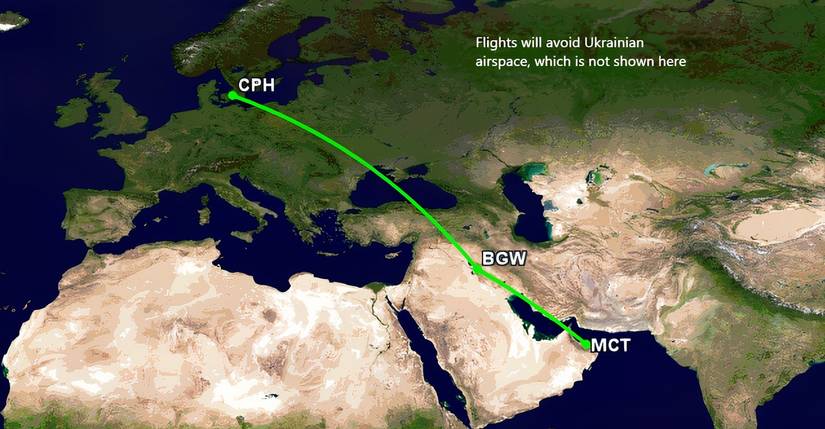 Oman Air to Copenhagen