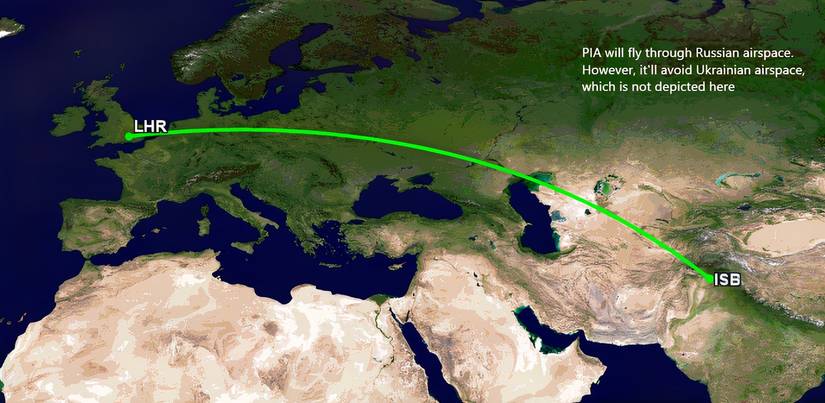 PIA ISB-LHR routing
