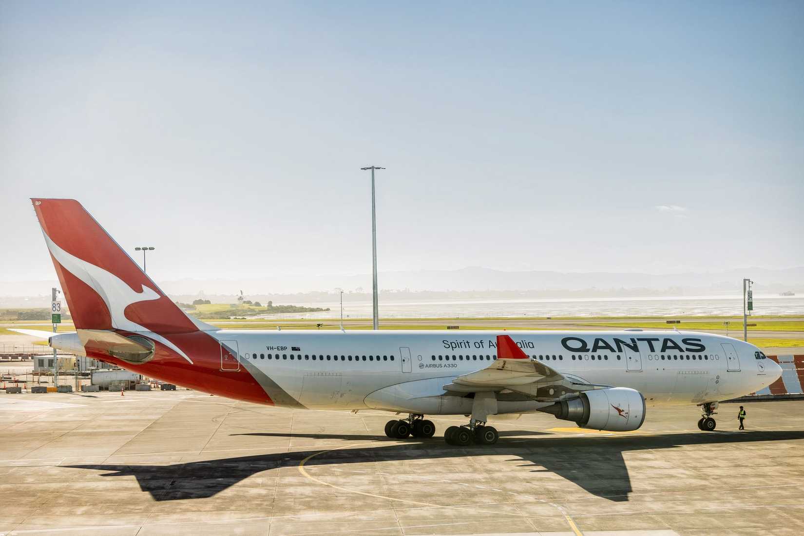 Qantas Airbus A330-200 on the ground in Perth