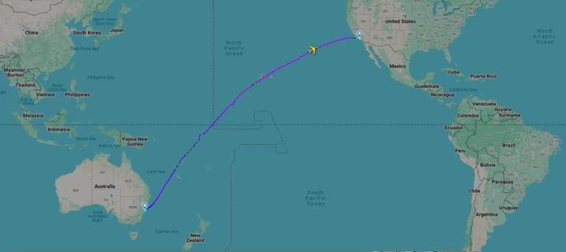 Qantas QF11 Flight Map