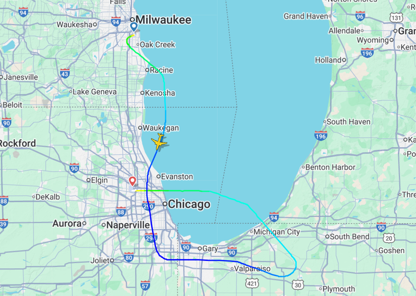 sun country milwaukee chicago flightradar24