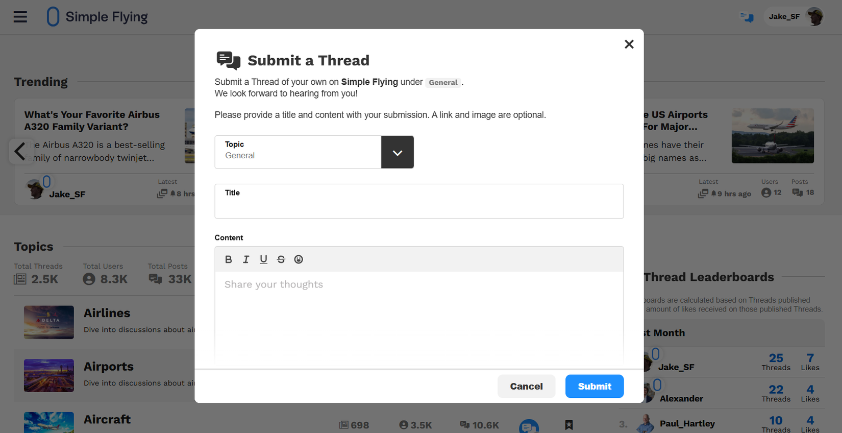 SF Thread Submission