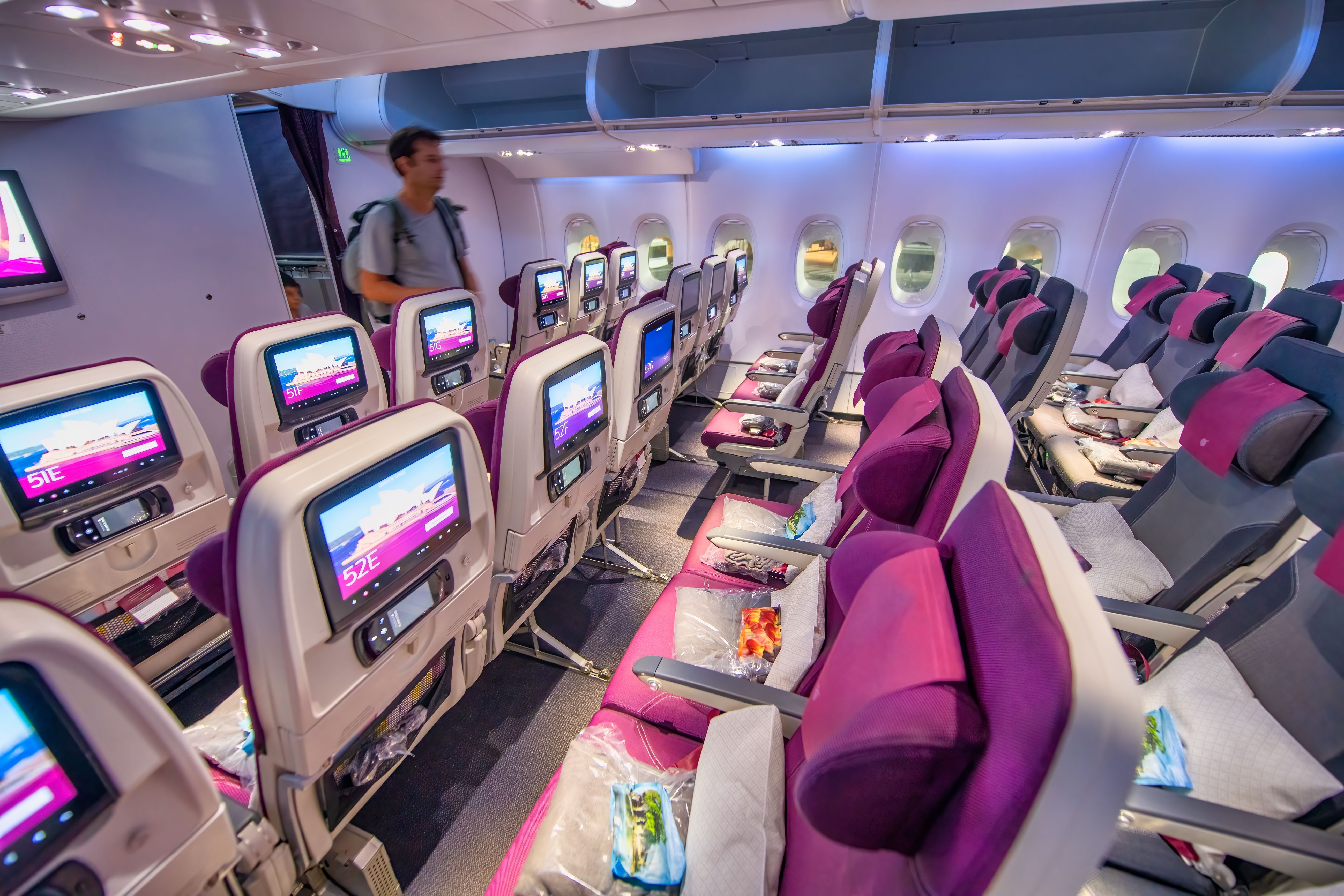 Interior of Qatar Airways Airbus A380