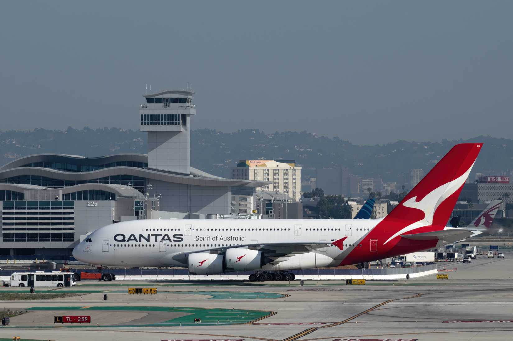 Qantas A380 Taxiing In Los Angeles