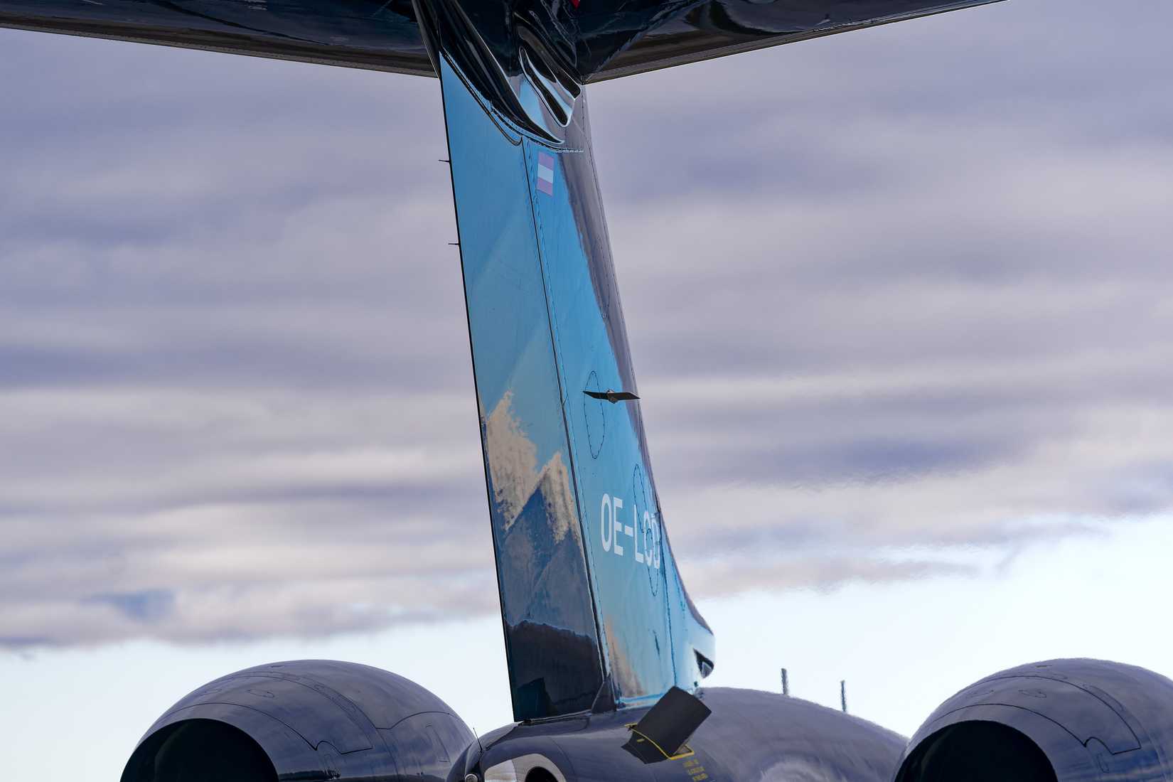 The Tail Of A Bombardier Global Express Aircraft