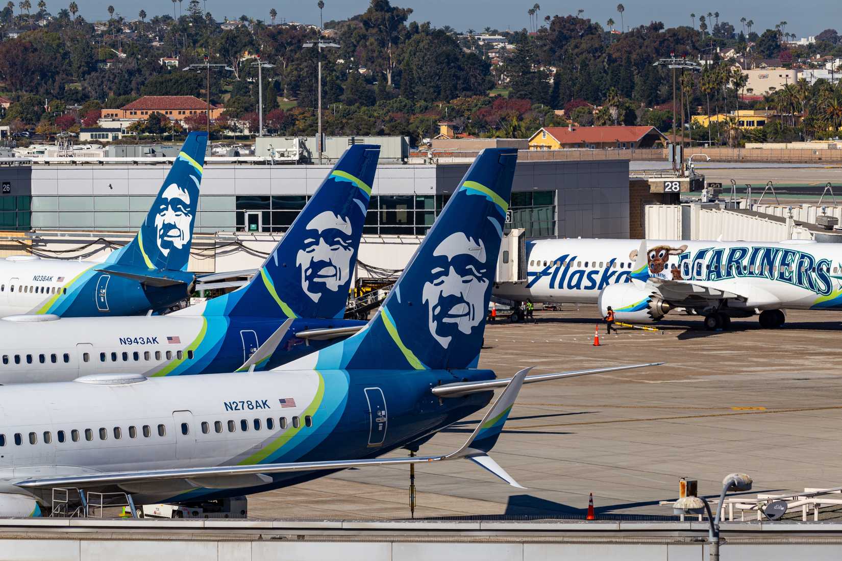 Alaska Airlines Boeing 737s Parked