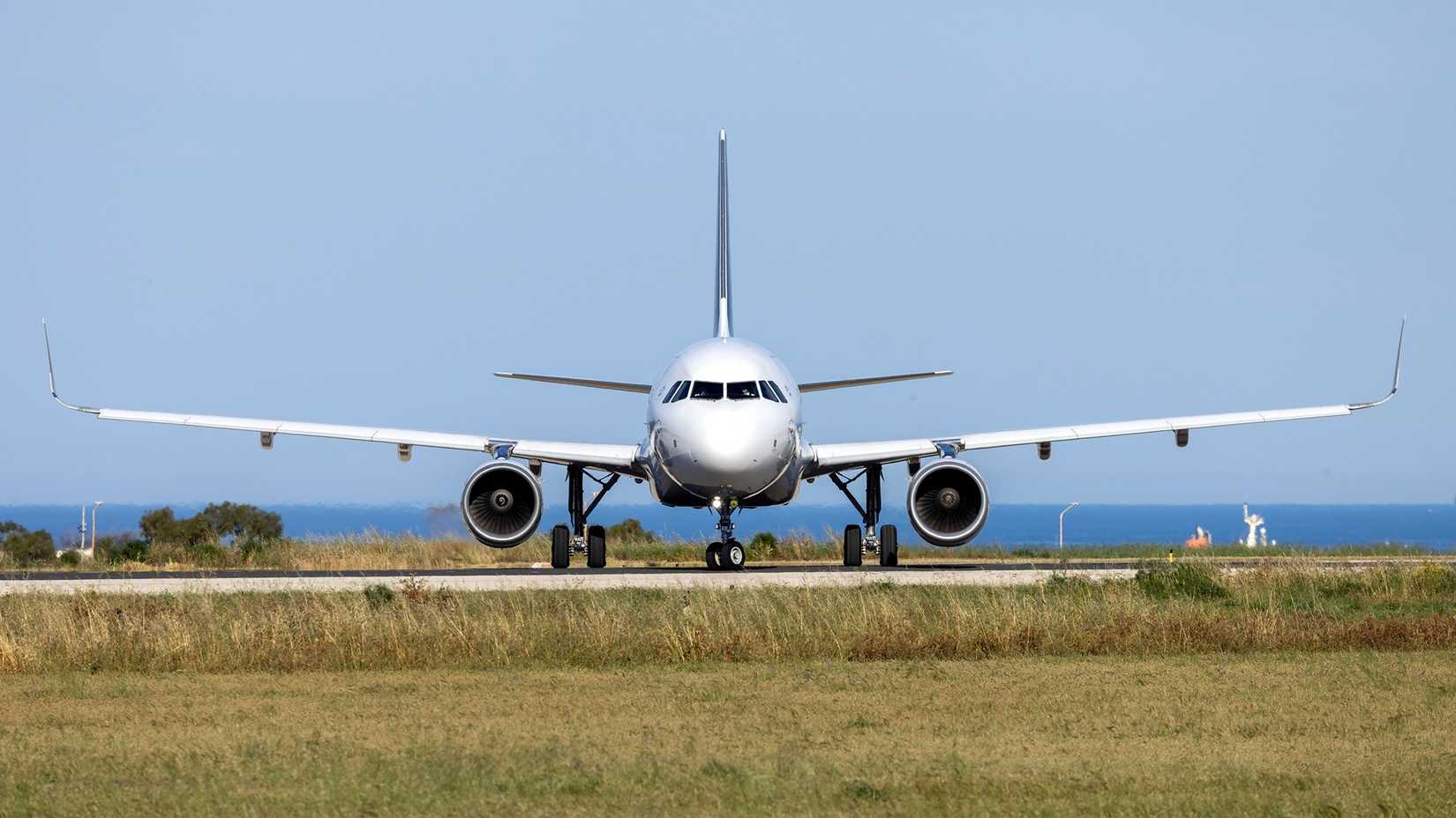 An Airbus A320 aircraft taxiing