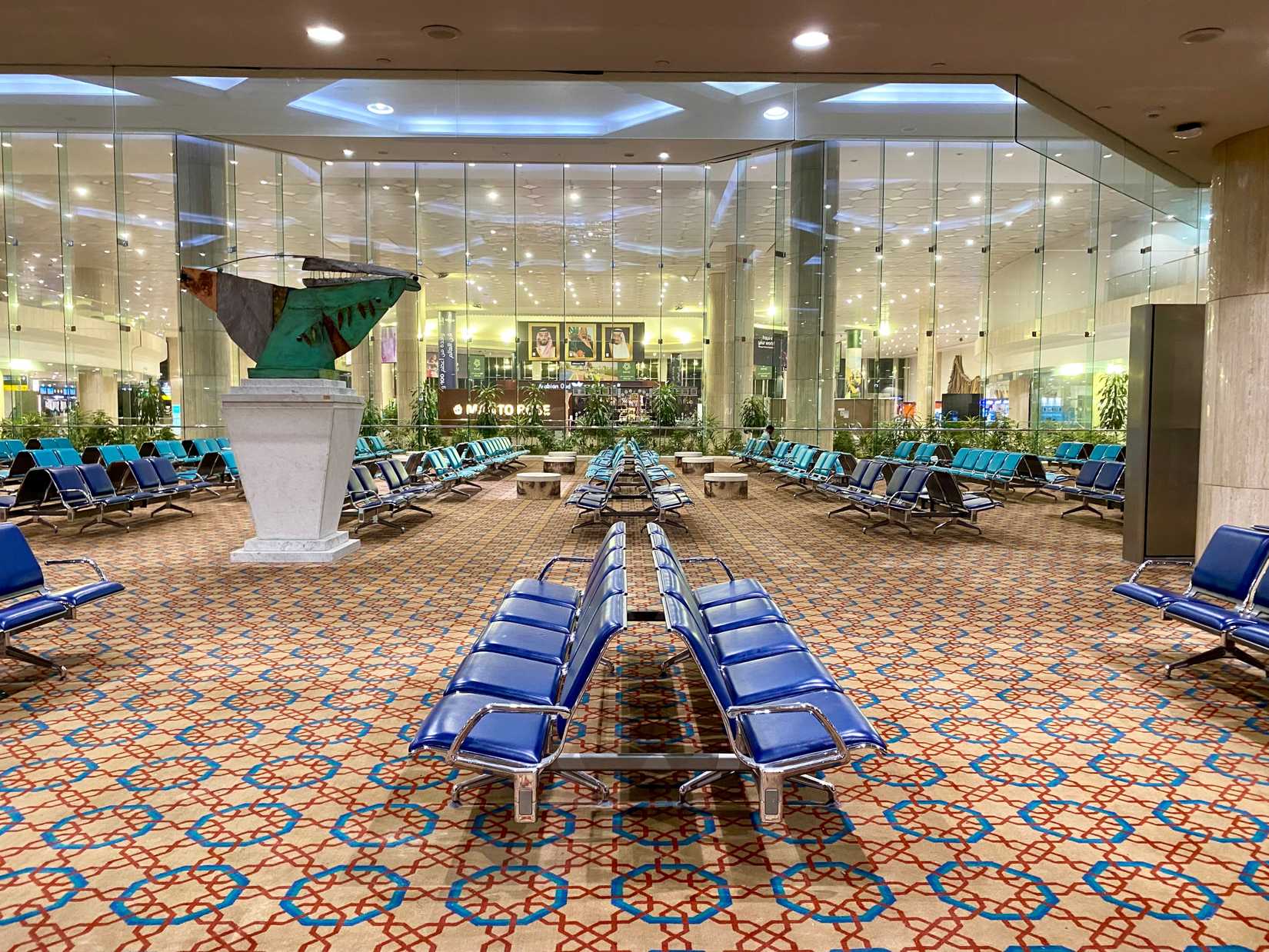 Dammam - Saudi Arabia: Departure area and lounge of King Fahd International Airport.