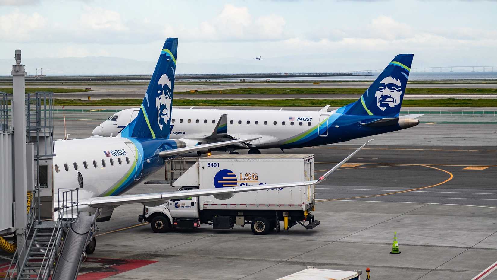 Alaska Airlines aircraft on SFO apron