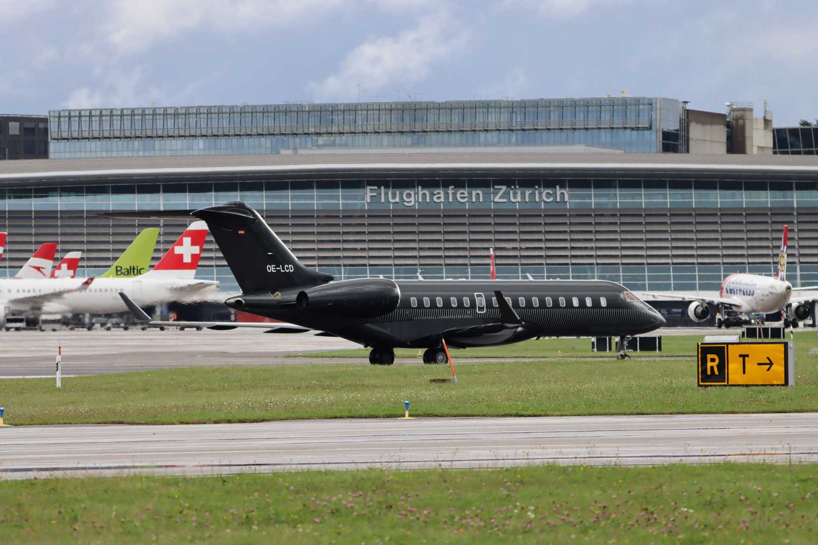 A Black XRS Aircraft At Zurich Airport