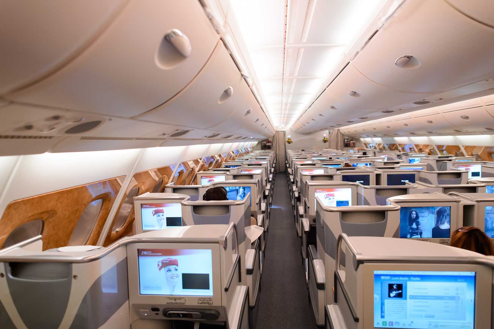 Emirates Airbus A380 Business Class Cabin
