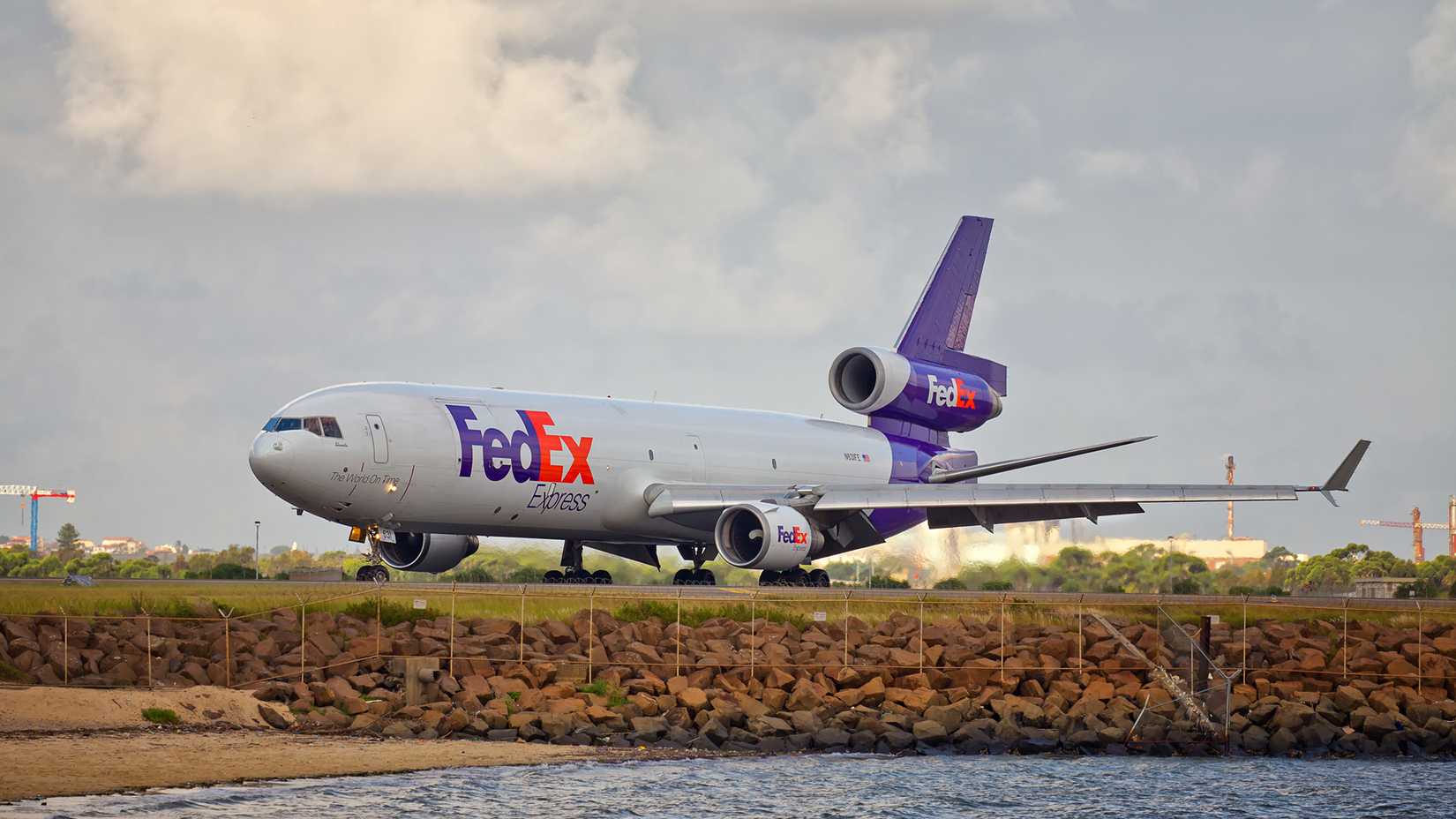 fedex md-11 on the runway at sydney airport