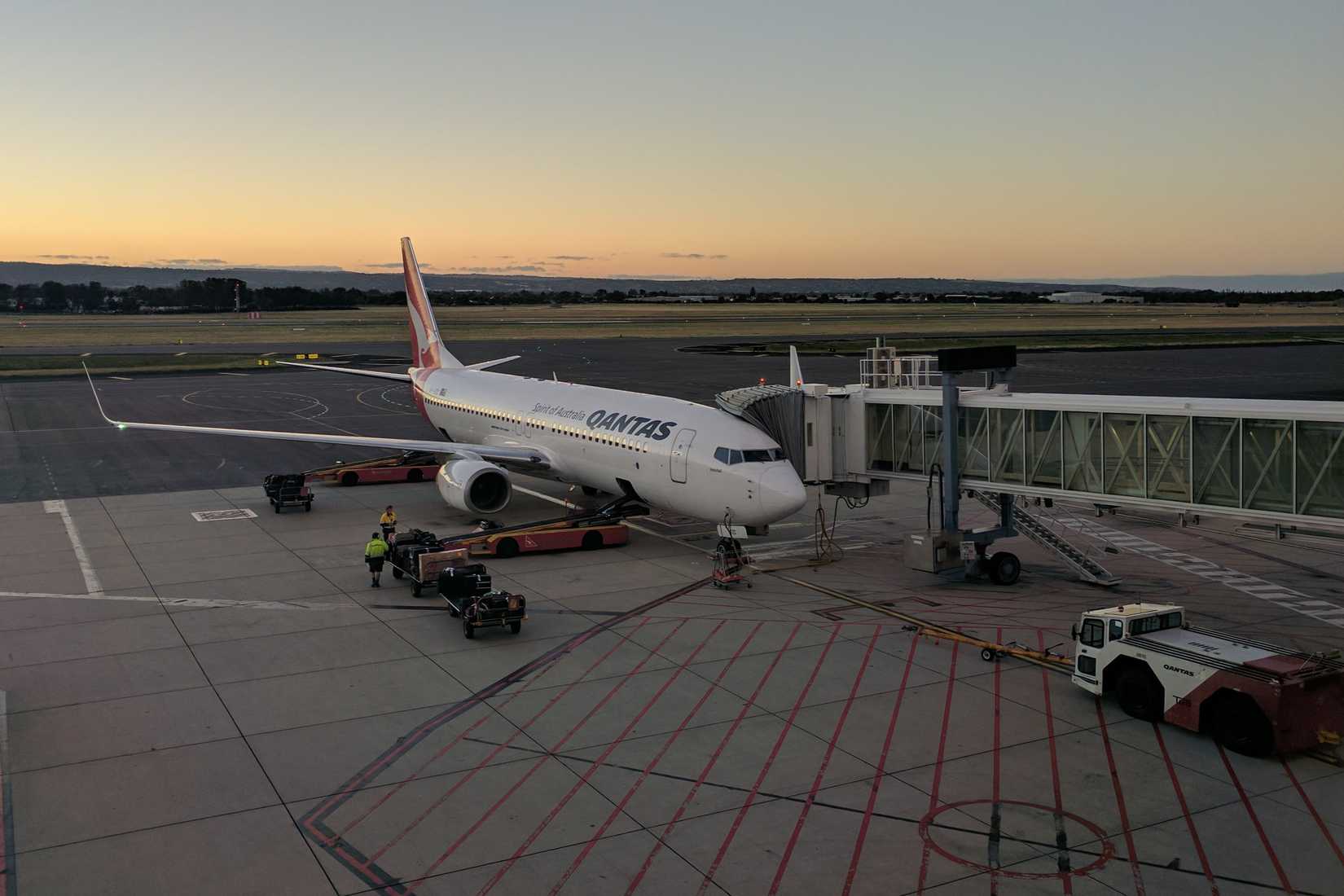Qantas 737 Parked In Adelaide