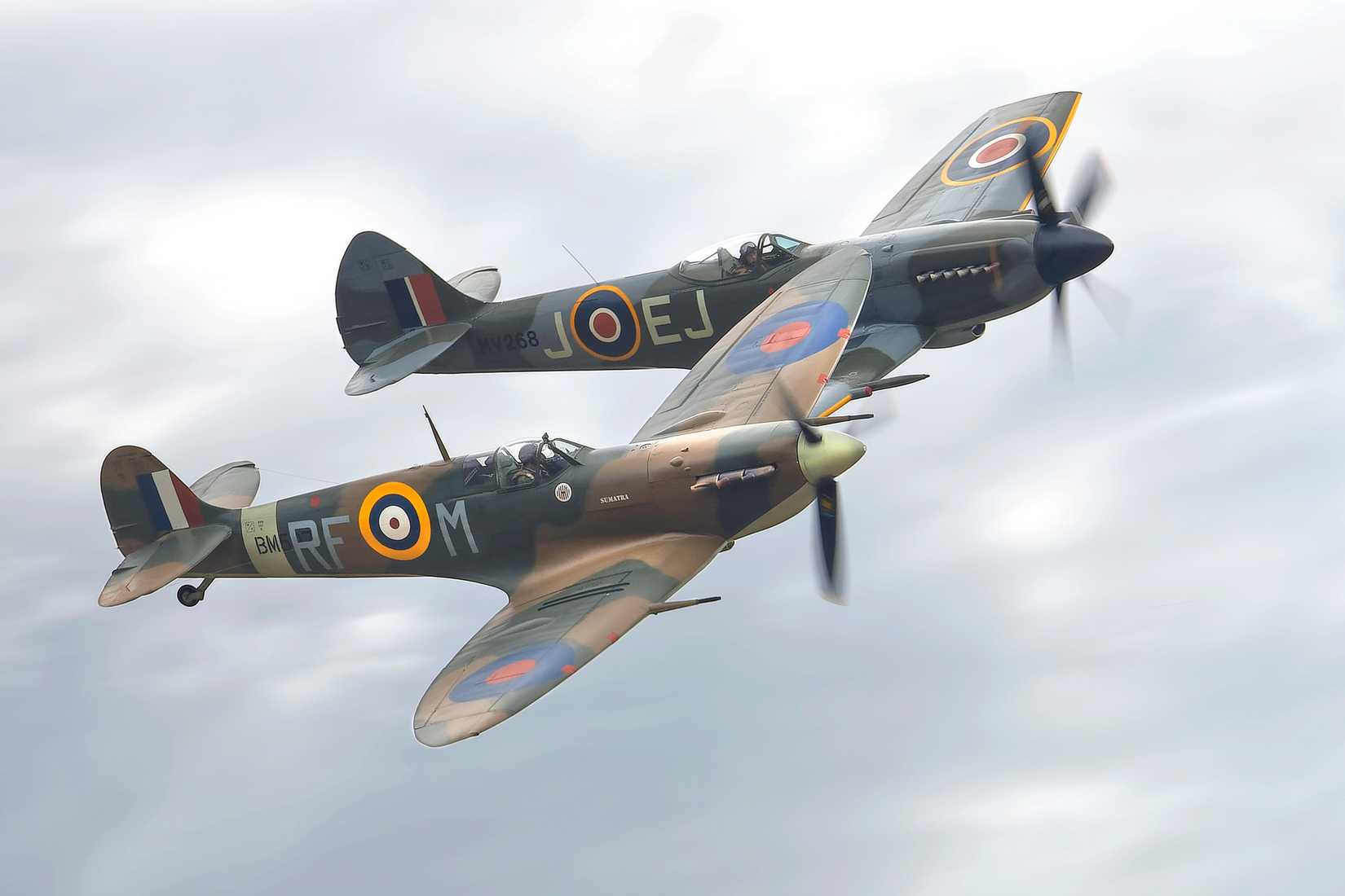 Spitfire in markings representing the Spitfire flown by Acting Wing Commander Piotr Laguna, from 303 squadron RAF Northolt.