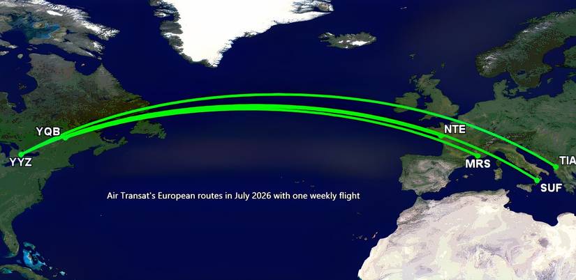 TS weekly European flights