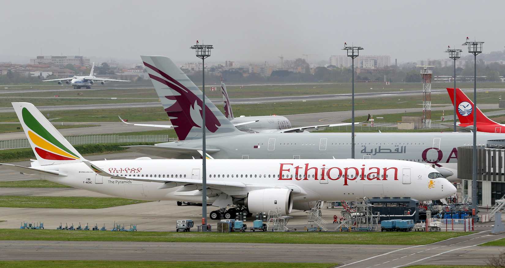 A380 A350 Parked at Gate