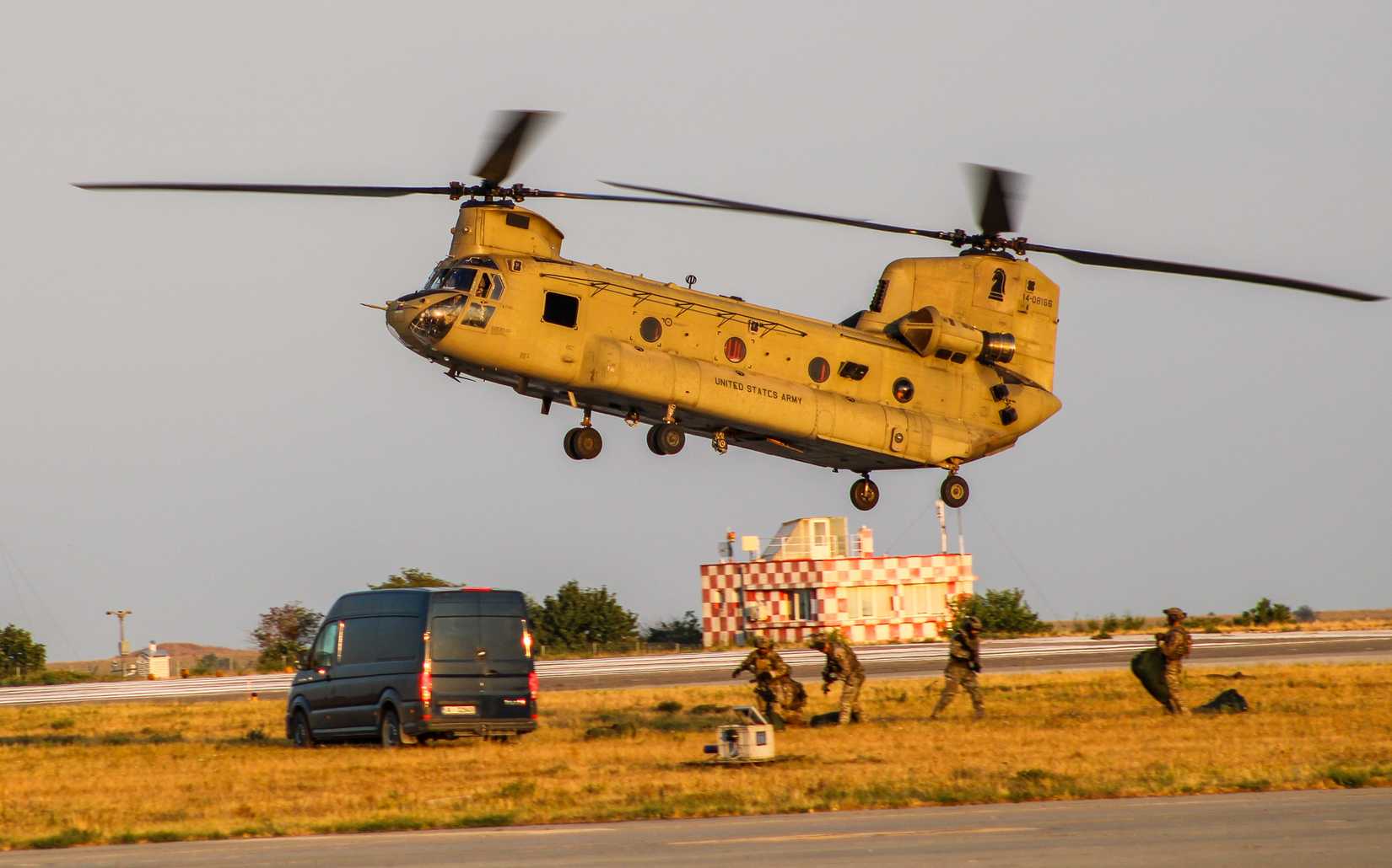 A CH-47F at Mihail Kogălniceanu International Airport August 2nd, 2025.
