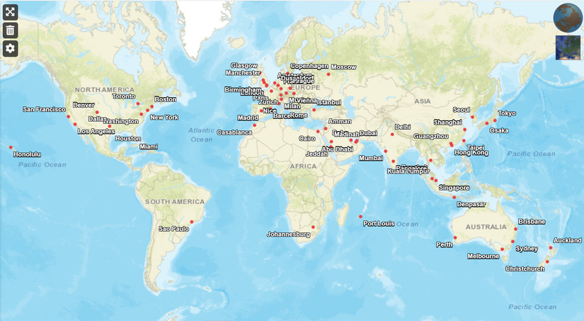 A380 Airports 8M 2026 Map