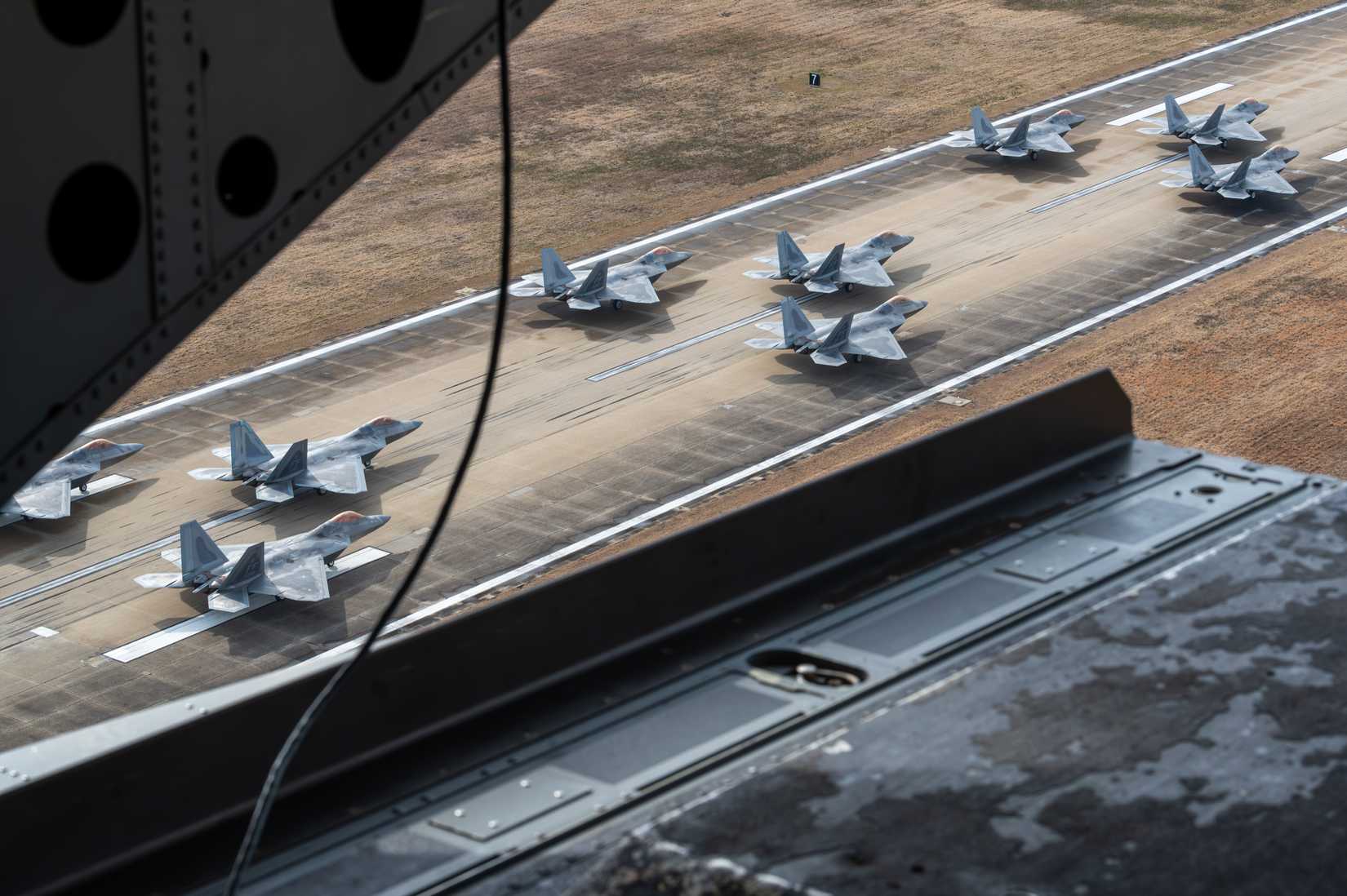 Aircraft from the 1st Fighter Wing conducted a surge exercise Jan. 31, 2025, at Langley Air Force Base.