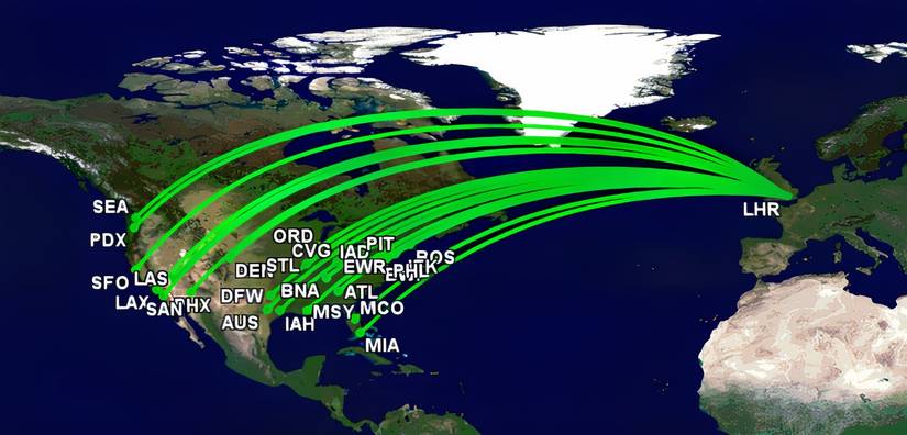 BA's LHR-US routes Q3 2026