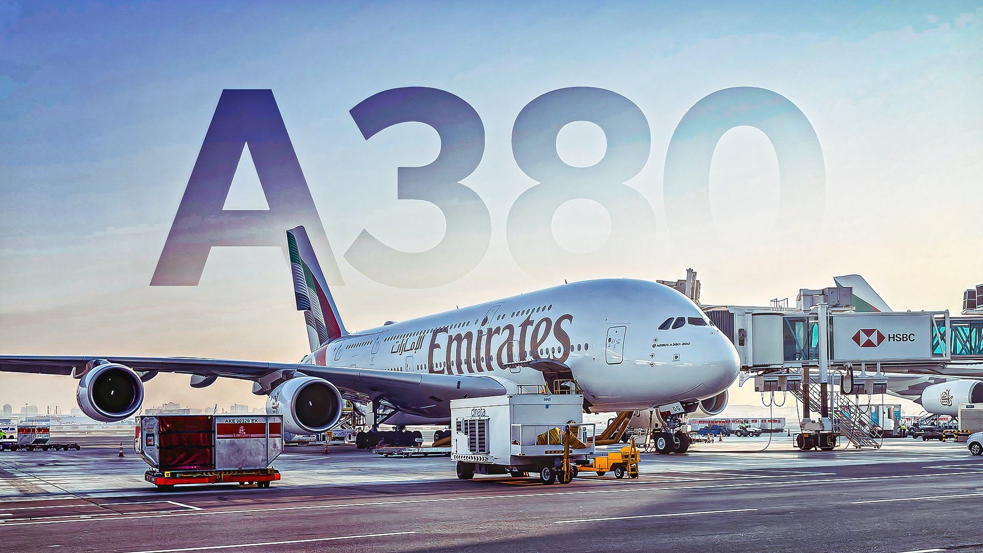 Emirates Airbus A380 on stand custom thumbnail