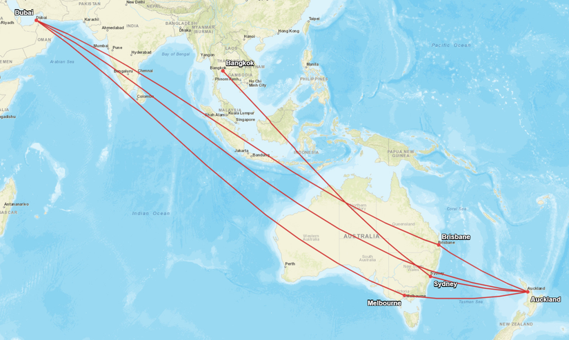 Emirates Auckland Routes 2016 2017