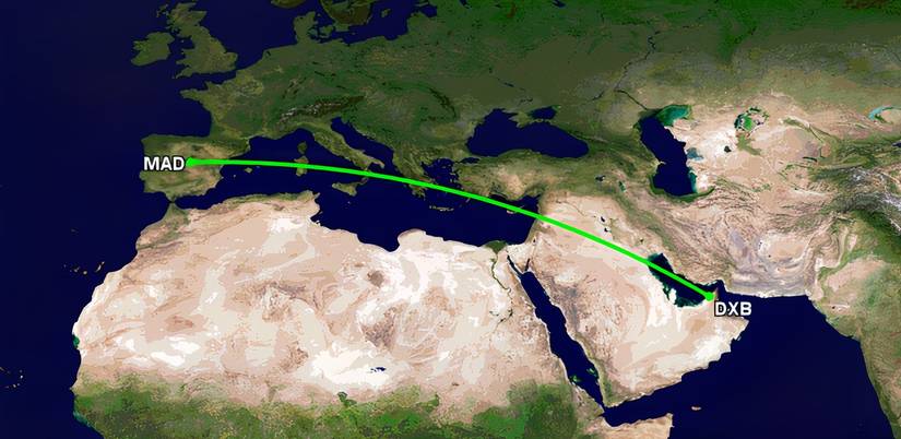 Emirates Dubai to Madrid
