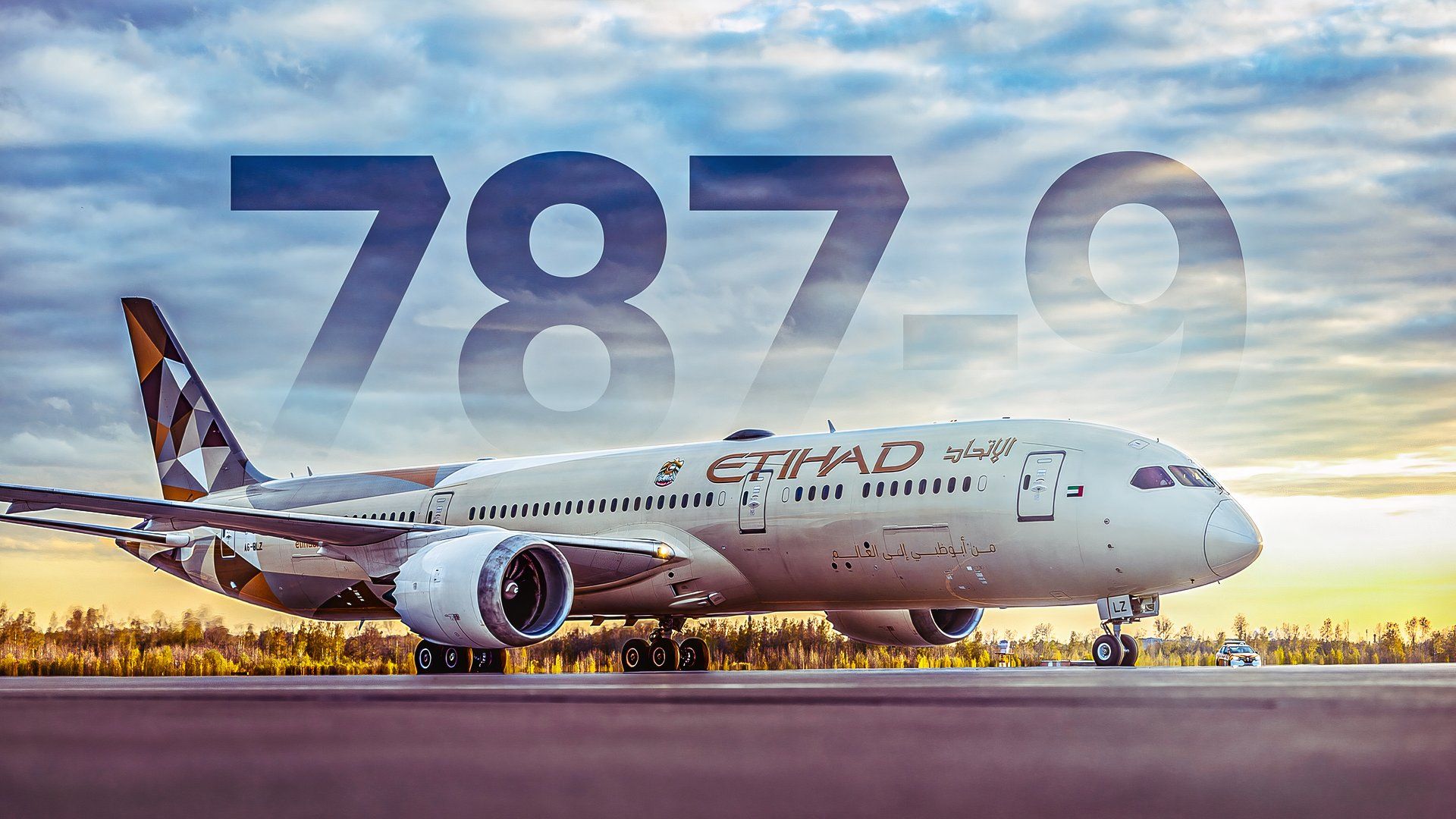 Etihad Airways Boeing 787-9 on the ground custom thumbnail