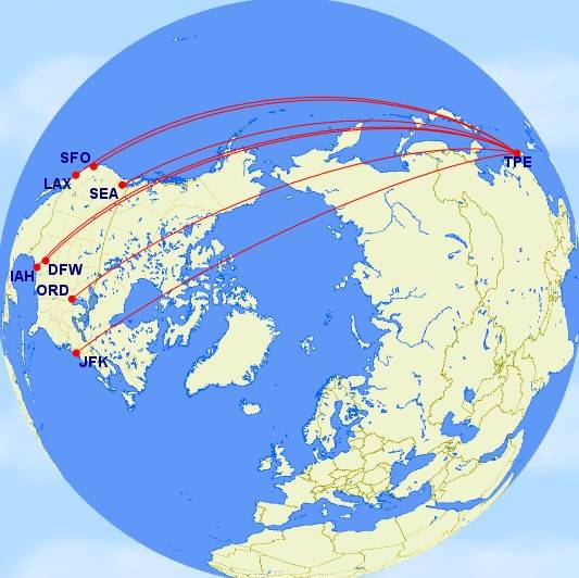EVA Air US destinations