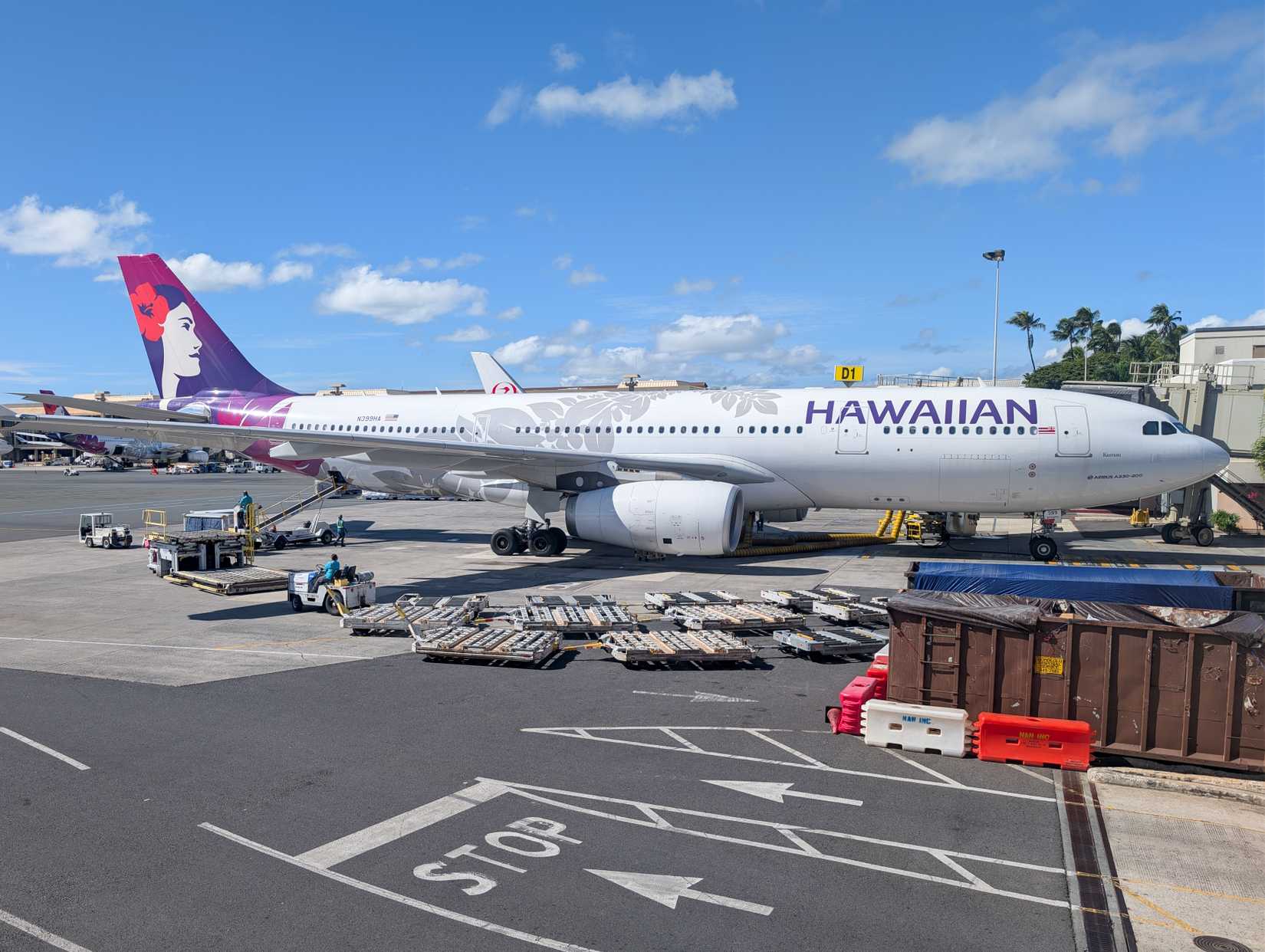 Hawaiian Airlines plane at Daniel K. Inouye International Airport