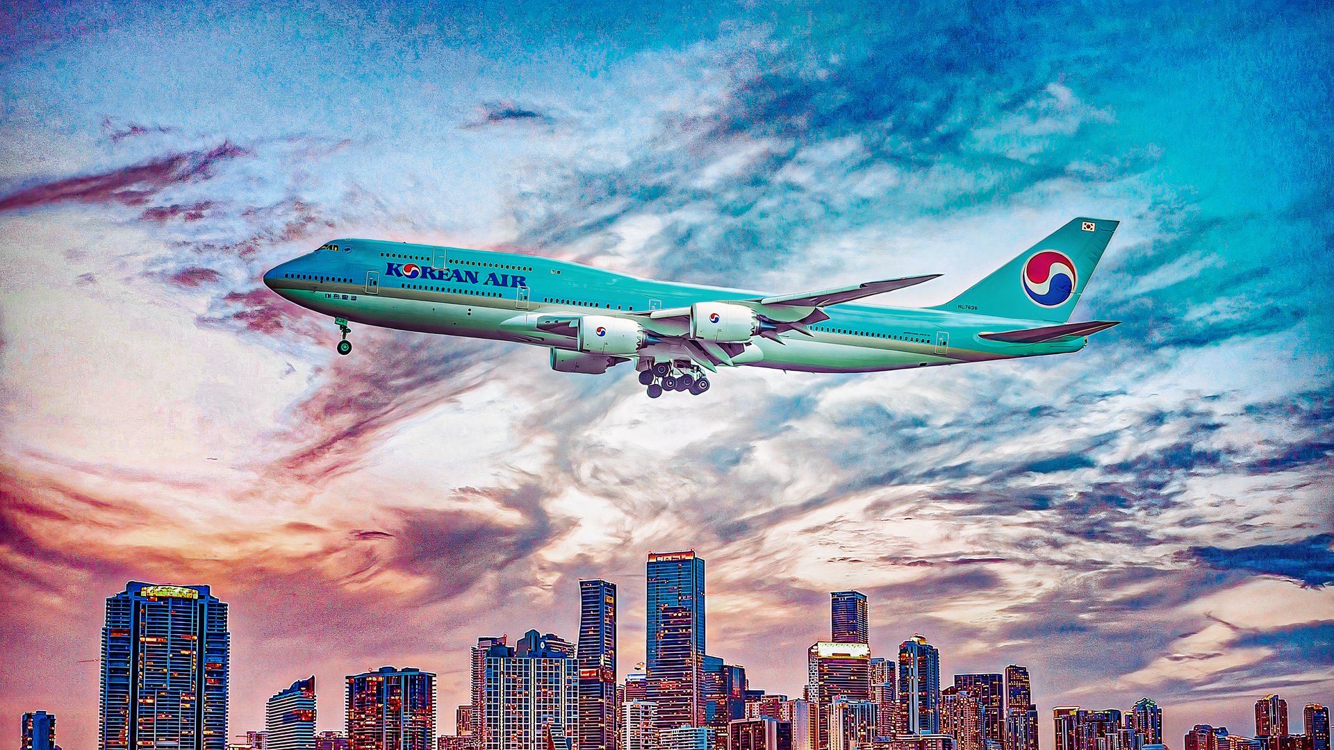Korean Air Boeing 747-8i on final approach custom thumbnail